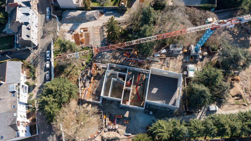 Dans ce nouveau bâtiment seront aménagés un studio de danse, un d'enregistrement, des bureaux, salles de réunion... © Paul Pascal - Département de Loire-Atlantique.