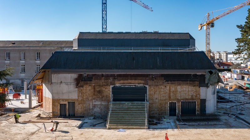 Les nouveaux espaces d'accueil, autour de l'amphithéâtre, pourront accueillir des pratiques artistiques libres © Paul Pascal - Département de Loire-Atlantique.