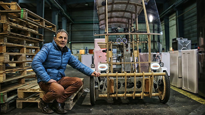 Jean-François Robert, coconcepteur du Woodybus. © Romain Boulanger pour Nantes Métropole