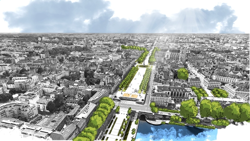 La végétalisation d'une partie du Cours Saint-André et du parking Duchesse-Anne permettra de créer une promenade fraîche, entre le quai Ceineray et l’écluse Saint-Félix. © Bureau d’études - Direction Nature et Jardins La végétalisation d'une partie du Cours Saint-André et du parking Duchesse-Anne permettra de créer une promenade fraîche, entre le quai Ceineray et l’écluse Saint-Félix. © Bureau d’études - Direction Nature et Jardins