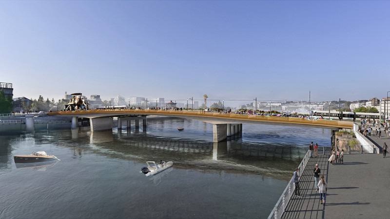 Point de vue du mémorial de l'abolition de l'esclavage - © Dietmar Feichtinger Architectes