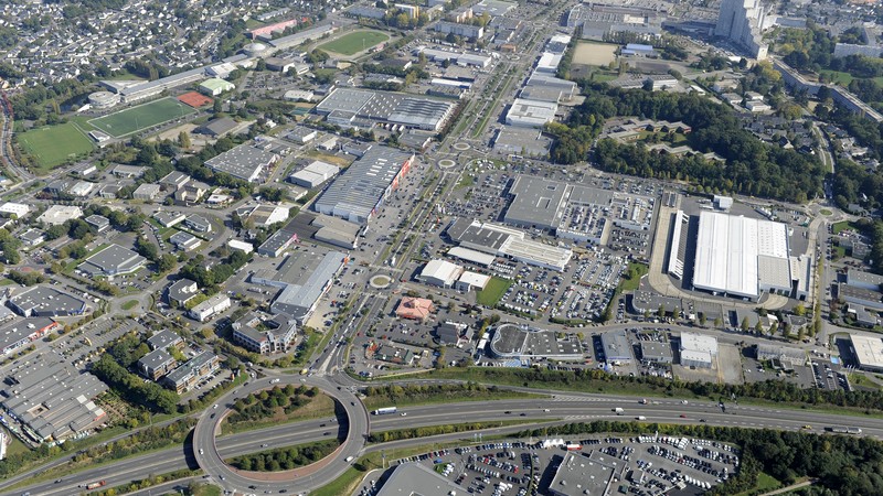 Vue aérienne de la route de Vannes