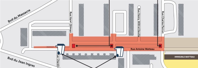 Dernière phase de travaux aux abords de l'immeuble Watteau